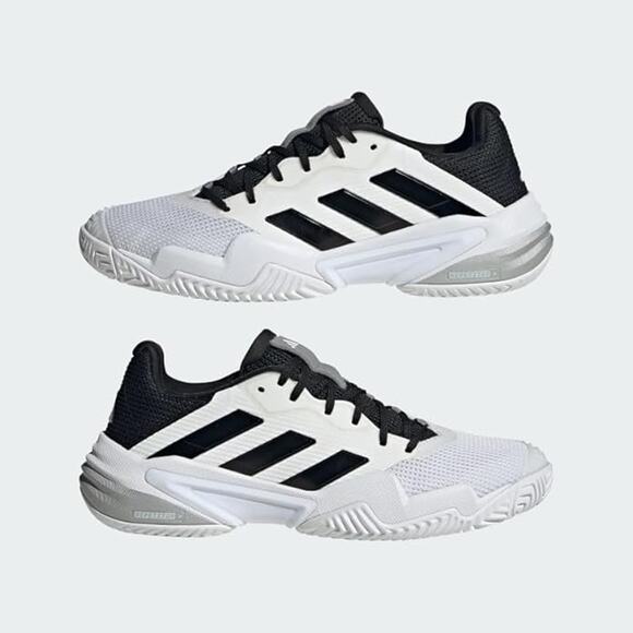 Copied - NWT adidas Men\'s Barricade 13 Tennis Sneaker, White/Black/Grey-SZ  9 main image 4